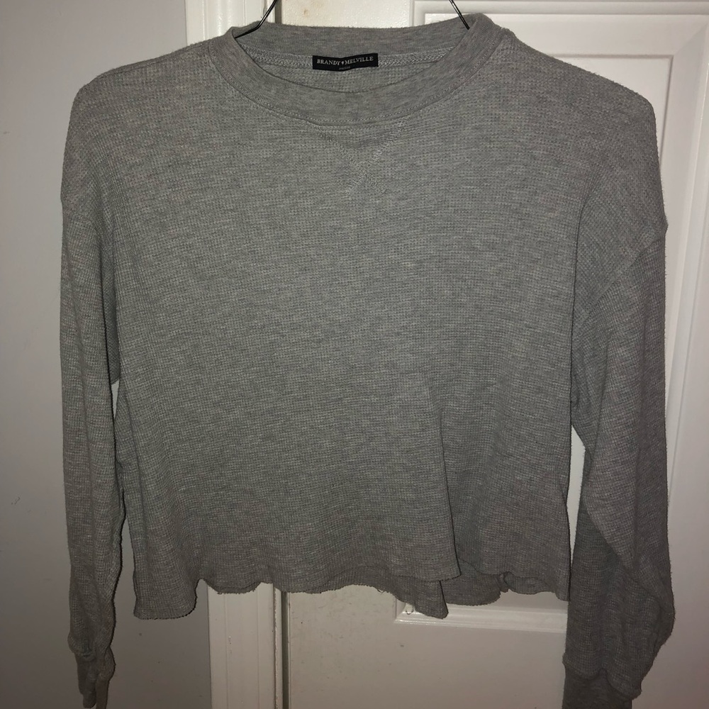 BRANDY MELVILLE GRAY SWEATER CROP